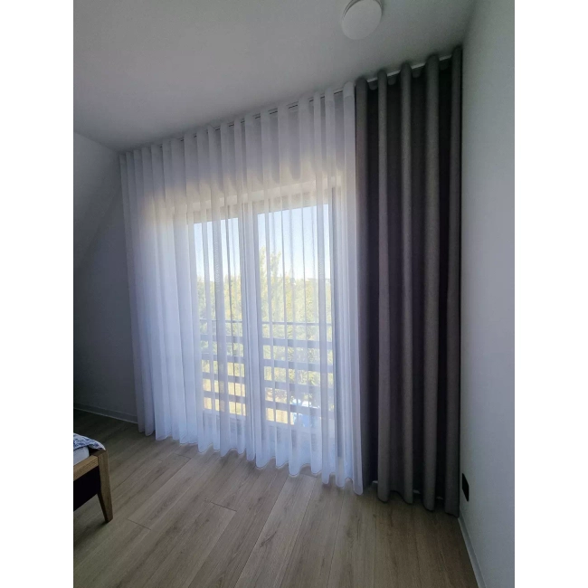 Firana do salonu, sypialni - DELINE ze strukturą - na wymiar